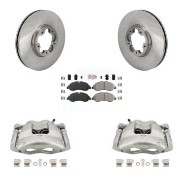 Front Disc Brake Caliper Rotors & Semi-Metallic Pad Kit For Ford Transit-250 Transit-150 KC8-103287N