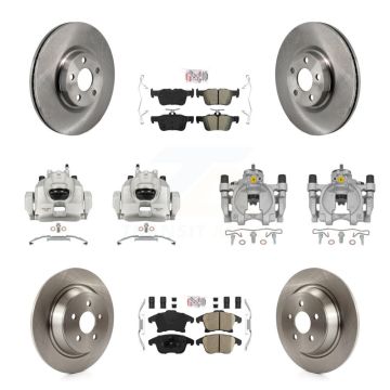 Front Rear Disc Brake Caliper Rotors And Ameribrakes Pads Kit (10Pc) For Lincoln MKZ KC8-103291N