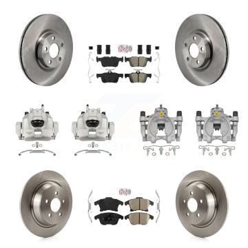 Front Rear Disc Brake Caliper Rotors And Ameribrakes Pads Kit (10Pc) For Lincoln MKZ KC8-103294N