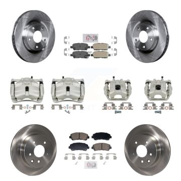 Front Rear Disc Brake Caliper Rotors And Ceramic Pads Kit (10Pc) For Nissan Rogue Select KC8-103295N
