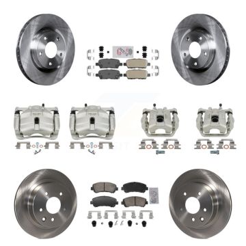 Front Rear Disc Brake Caliper Rotors And Ceramic Pads Kit (10Pc) For Nissan Rogue Select KC8-103298N