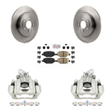 Rear Brake Caliper Rotors Semi-Metallic Pad Kit For 2015 Ford Explorer Limited/Sport/XLT KC8-103301N