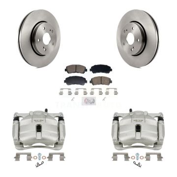 Front Disc Brake Caliper Rotors And Ceramic Pads Kit For 2010-2013 Suzuki Kizashi KC8-103307N