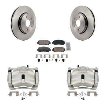 Front Disc Brake Caliper Rotors And Ceramic Pads Kit For 2010-2013 Suzuki Kizashi KC8-103308N