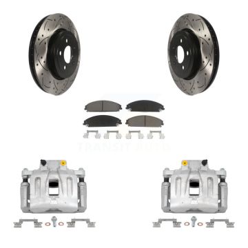 Front Brake Coat Caliper Drill Slot Rotor Ceramic Pad Kit For Chrysler 300 Dodge Charger KCD-100005C