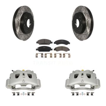 Front Brake Caliper Drill Slot Rotor Ceramic Pad Kit For 2016-2019 Chevrolet Suburban HD KCD-100010T