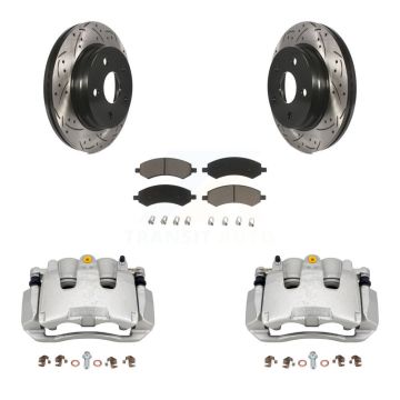 Front Brake Caliper Drill Slotted Rotor Ceramic Pad Kit For Chrysler Aspen Dodge Durango KCD-100013C