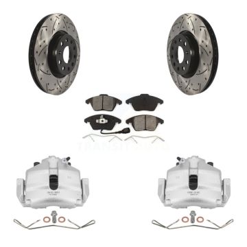 Front Brake Caliper Drill Slot Rotors Semi-Metallic Pad Kit For Volkswagen Jetta Golf A3 KCD-100027S