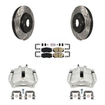 Front Brake Caliper Drill Slot Rotors Ceramic Pad Kit For Buick Regal LaCrosse Chevrolet KCD-100030N