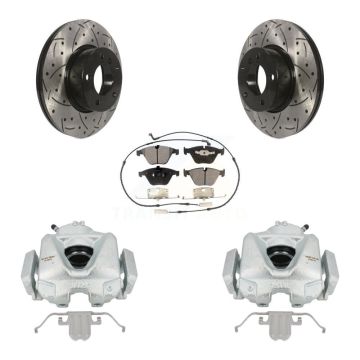 Front Brake Caliper Drill Slot Rotors Semi-Metallic Pad Kit For BMW 328i xDrive X1 328xi KCD-100038P