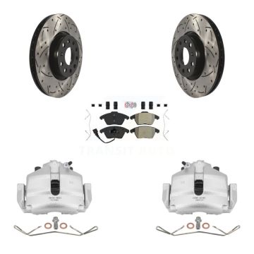 Front Brake Caliper Drill Slot Rotors Semi-Metallic Pad Kit For Volkswagen Jetta Golf A3 KCD-100059N