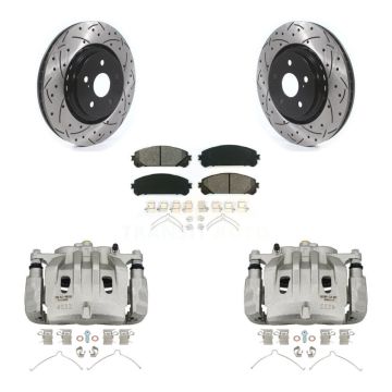 Front Brake Caliper Drill Slot Rotors Semi-Metallic Pad Kit For Lexus NX350h NX350 NX250 KCD-100069S