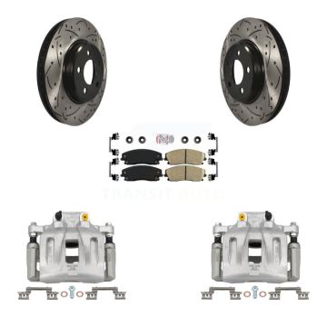 Front Brake Coat Caliper Drill Slot Rotor Ceramic Pad Kit For Dodge Chrysler 300 Charger KCD-100083N