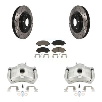 Front Brake Caliper Drill Slot Rotors Ceramic Pad Kit For Jeep Patriot Dodge Compass 200 KCD-100086C