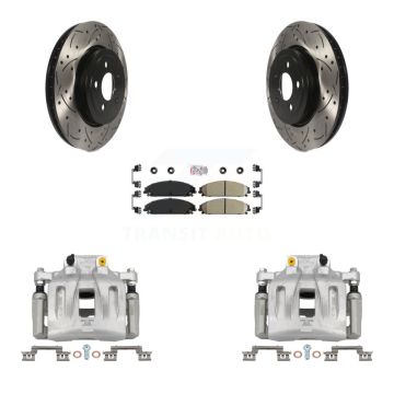 Front Brake Coat Caliper Drill Slot Rotor Ceramic Pad Kit For Chrysler 300 Dodge Charger KCD-100086N