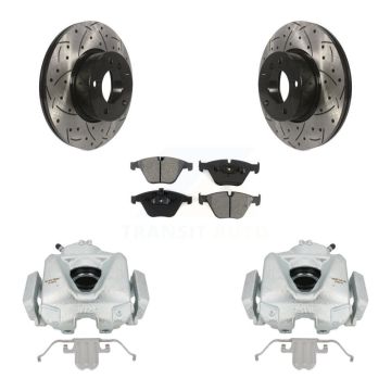 Front Brake Caliper Drill Slot Rotors Semi-Metallic Pad Kit For BMW 328i xDrive X1 328xi KCD-100090S
