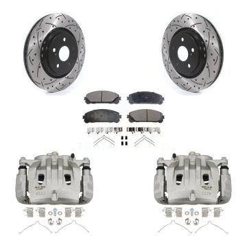 Front Brake Caliper Drill Slot Rotors Semi-Metallic Pad Kit For Lexus NX350h NX350 NX250 KCD-100099P