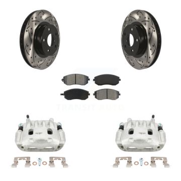 Front Disc Brake Coated Caliper Drill Slot Rotor Semi-Metallic Pad Kit For Subaru Legacy KCD-100113S