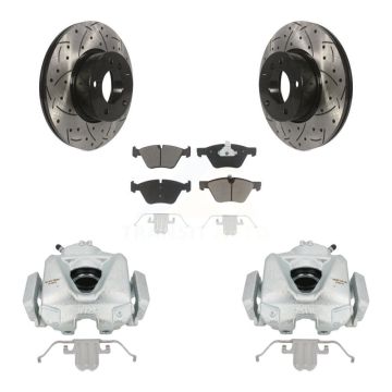 Front Brake Coated Caliper Drill Slot Rotors Ceramic Pad Kit For 2008 BMW 328xi To 08 07 KCD-100119C