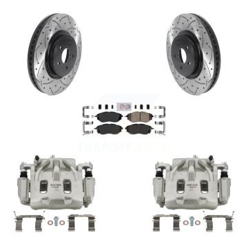 Front Brake Caliper Drill Slot Rotors Ceramic Pad Kit For Subaru Forester Outback Legacy KCD-100121N