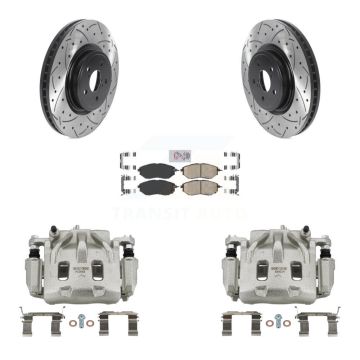Front Brake Caliper Drill Slot Rotors Ceramic Pad Kit For Subaru Forester Outback Legacy KCD-100122N