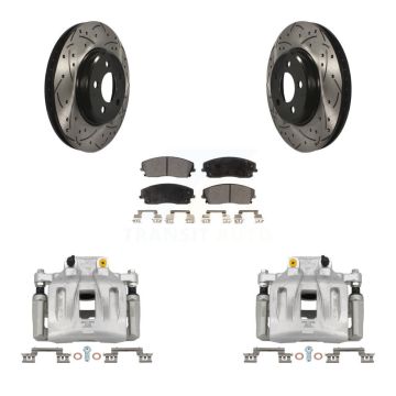 Front Brake Coat Caliper Drill Slot Rotor Ceramic Pad Kit For Dodge Chrysler 300 Charger KCD-100126T