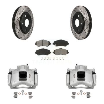 Front Brake Caliper Drill Slot Rotors Semi-Metallic Pad Kit For Dodge Grand Caravan Town KCD-100127S