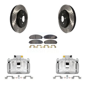 Front Brake Coat Caliper Drill Slot Rotor Ceramic Pad Kit For Chrysler 300 Dodge Charger KCD-100127T