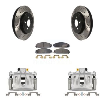 Front Brake Coat Caliper Drill Slot Rotor Ceramic Pad Kit For Chrysler 300 Dodge Charger KCD-100130T