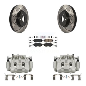 Front Brake Caliper Drill Slotted Rotor Ceramic Pad Kit For Subaru Outback WRX Legacy B9 KCD-100146N