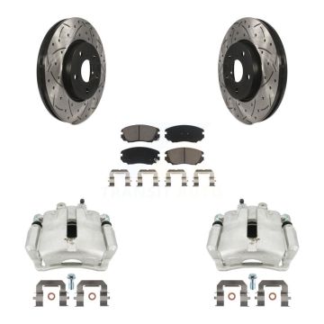 Front Brake Caliper Drill Slot Rotors Ceramic Pad Kit For Buick Regal LaCrosse Chevrolet KCD-100166C