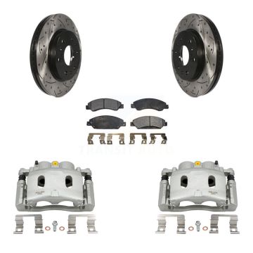Front Brake Caliper Drill Slot Rotor Ceramic Pad Kit For Chevrolet Avalanche Cadillac XL KCD-100166T