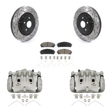 Front Brake Caliper Drilled Slot Rotor Ceramic Pad Kit For 2022 Lexus NX350h NX350 NX250 KCD-100195C