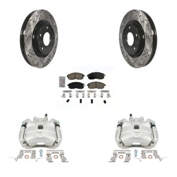 Front Brake Coat Caliper Drill Slot Rotor Ceramic Pad Kit For Nissan Sentra Turbocharged KCD-100206N
