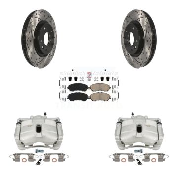 Front Disc Brake Coated Caliper Drill Slot Rotors Ceramic Pad Kit For Nissan Rogue Sport KCD-100216N