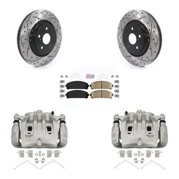 Front Brake Caliper Drilled Slot Rotor Ceramic Pad Kit For 2022 Lexus NX350h NX350 NX250 KCD-100253N