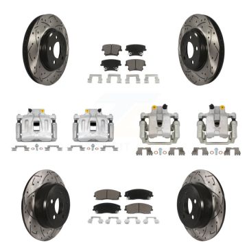Front Rear Brake Caliper Drill Slot Rotors Ceramic Pad Kit (10Pc) For Chrysler 300 Dodge KCD-100295C