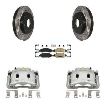 Front Brake Caliper Drill Slot Rotor Ceramic Pad Kit For Chevrolet GMC Silverado 1500 XL KCD-100315N