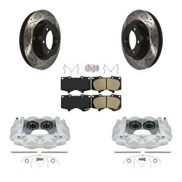 Front Brake Coat Caliper Drill Slot Rotor Ceramic Pad Kit For Toyota 4Runner Lexus GX460 KCD-100355N