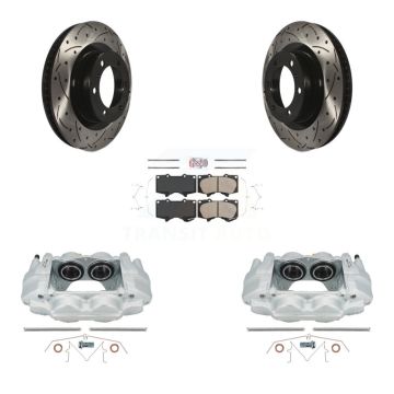 Front Brake Coat Caliper Drill Slot Rotor Ceramic Pad Kit For Toyota 4Runner Lexus GX460 KCD-100356N