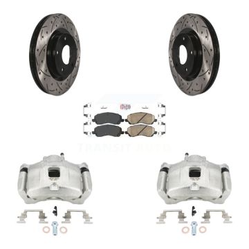 Front Brake Caliper Drill Slot Rotors Ceramic Pad Kit For Jeep Patriot Dodge Compass 200 KCD-100380N