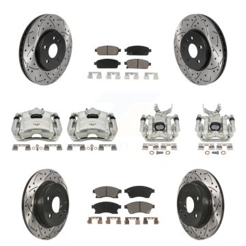 Front Rear Brake Caliper Drill Slot Rotors Ceramic Pad Kit (10Pc) For Chevrolet Sonic RS KCD-100381C