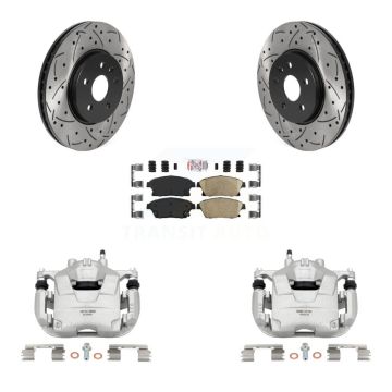 Front Brake Caliper Drill Slotted Rotors Ceramic Pad Kit For Chevrolet Trax Buick Encore KCD-100398N