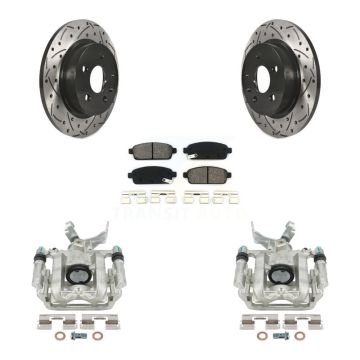 Rear Brake Caliper Drill Slot Rotor Semi-Metallic Pad Kit For Chevrolet Trax Buick Sonic KCD-100442S