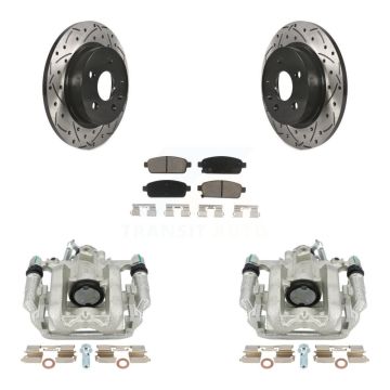 Rear Brake Coated Caliper Drilled Slot Rotor Ceramic Pad Kit For Chevrolet Cruze Limited KCD-100444C