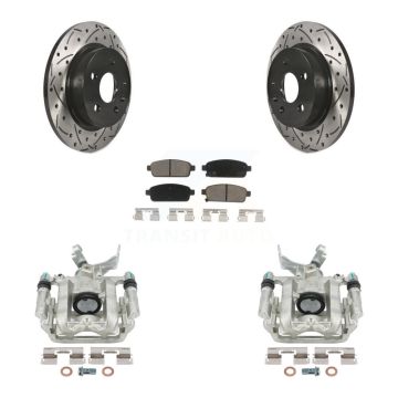 Rear Brake Coat Caliper Drill Slot Rotor Ceramic Pad Kit For Chevrolet Trax Buick Encore KCD-100446C