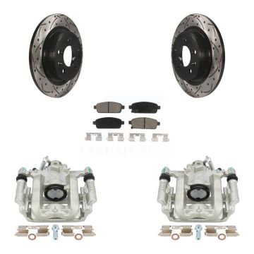 Rear Brake Caliper Drill Slot Rotor Ceramic Pad Kit For Chevrolet Cruze Orlando Volt ELR KCD-100447C