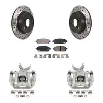 Rear Brake Caliper Drill Slot Rotor Semi-Metallic Pad Kit For Chevrolet Trax Buick Sonic KCD-100452P