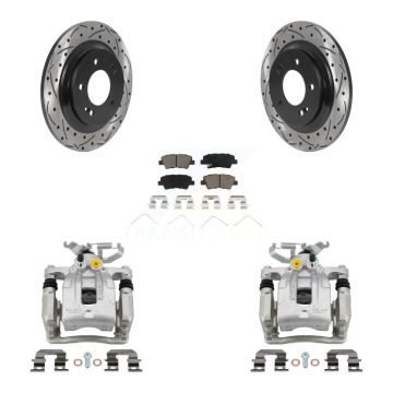 Rear Brake Coated Caliper Drill Slot Rotors Ceramic Pad Kit For 2018-2019 Kia Niro VIN C KCD-100456C