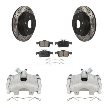 Rear Disc Brake Coated Caliper Drill Slotted Rotor Ceramic Pad Kit For Ford Escape C-Max KCD-100500T